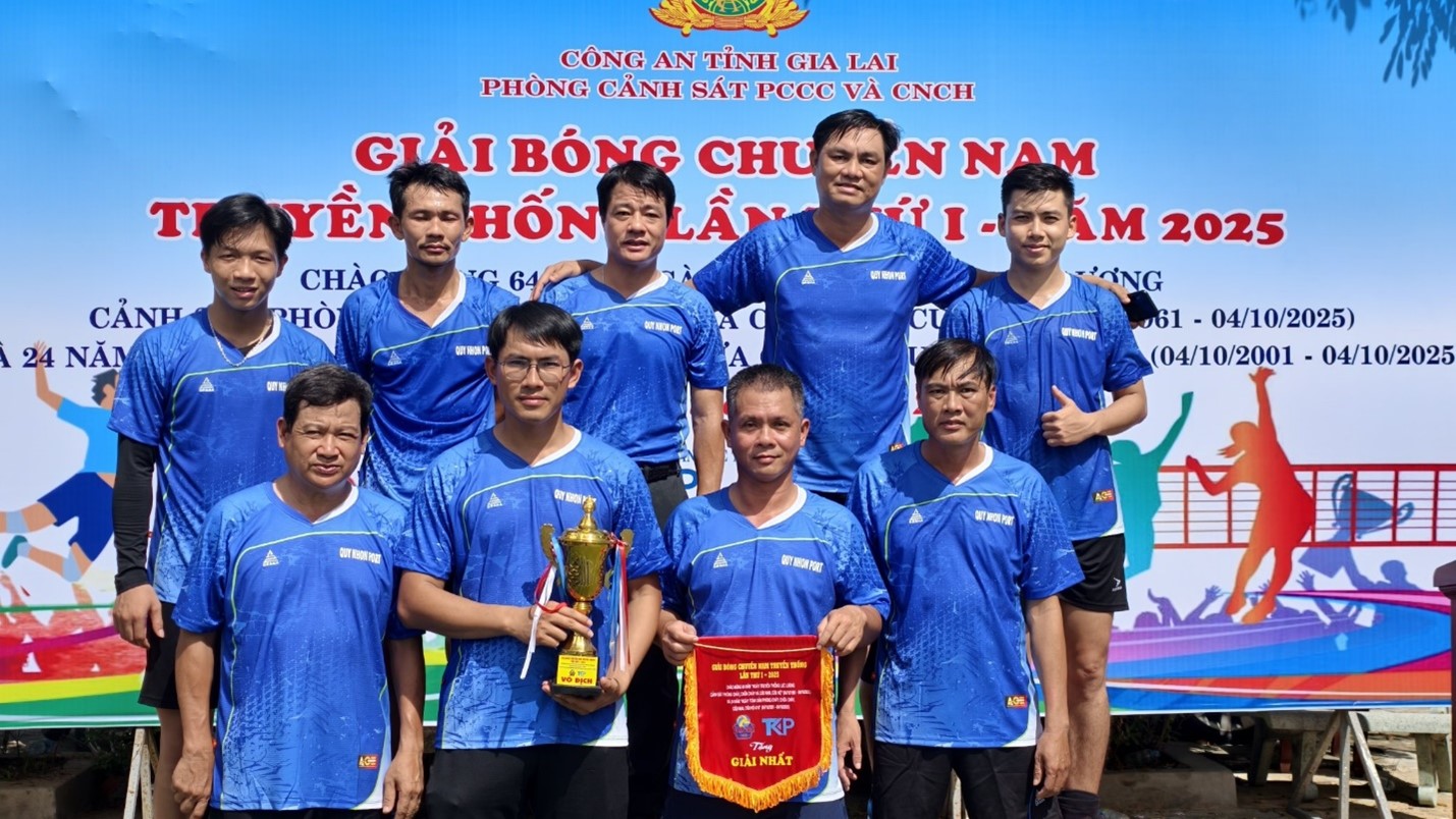 Cảng Quy Nhơn xuất sắc giành Giải Nhất Giải bóng chuyền nam truyền thống lực lượng Cảnh sát PCCC và CNCH lần thứ I – 2025