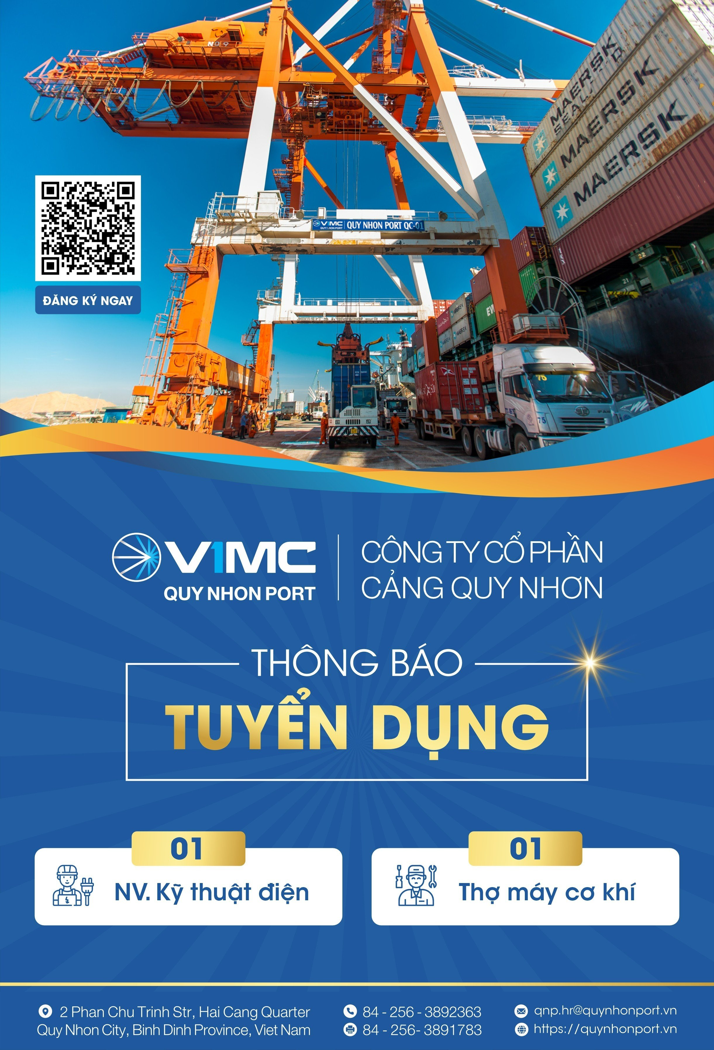 THÔNG BÁO TUYỂN DỤNG - NHÂN VIÊN KỸ THUẬT ĐIỆN & THỢ MÁY CƠ KHÍ